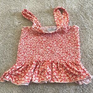 Cute orange red floral urban outfitters small top